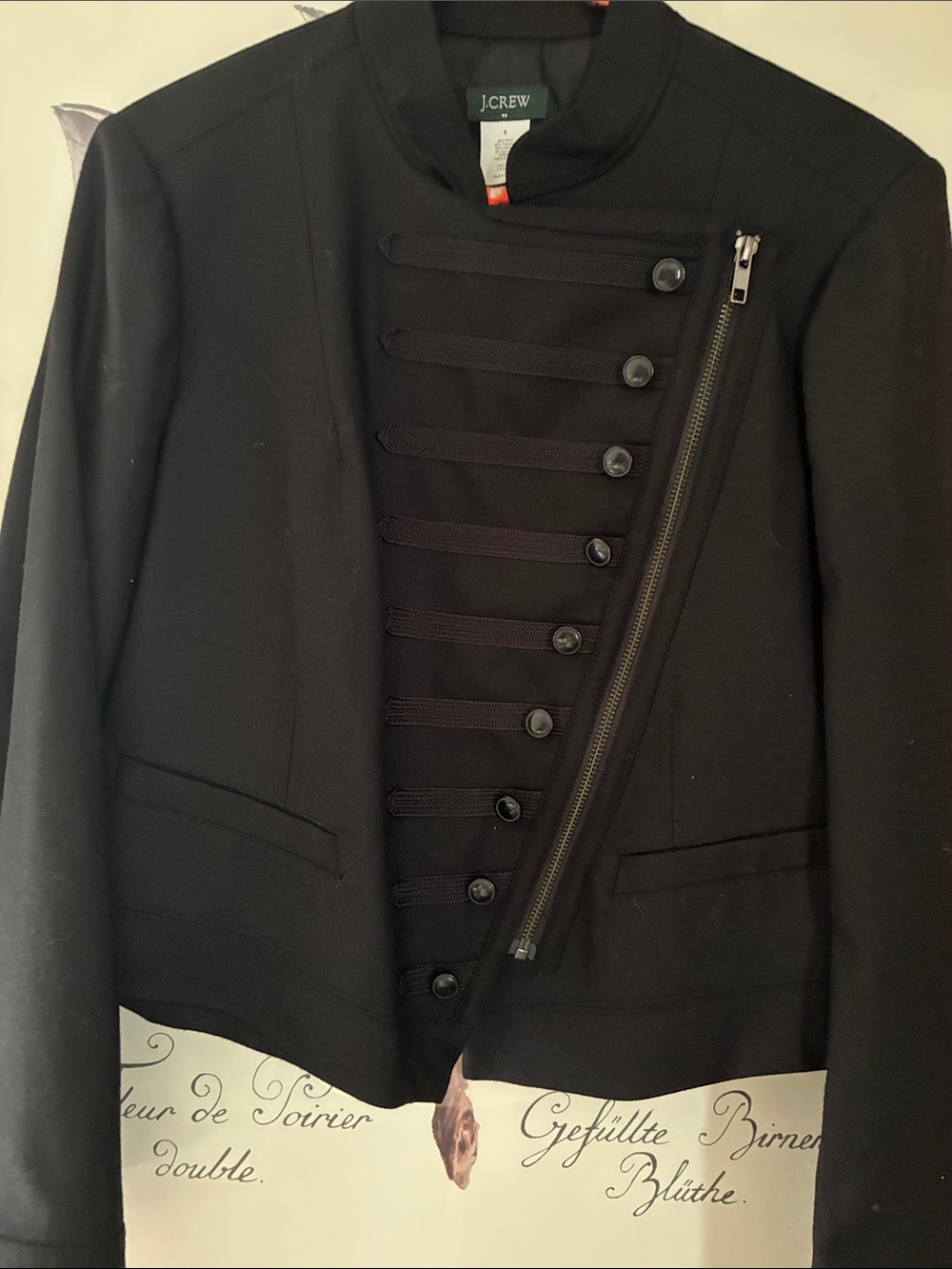 J. Crew Black Military-Style Cropped Blazer